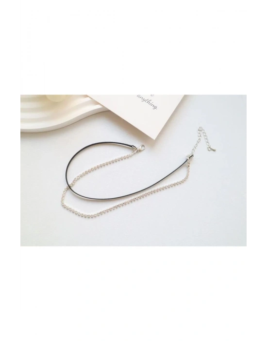 Vintage Bright Katmanlı Kristal Choker Kolye