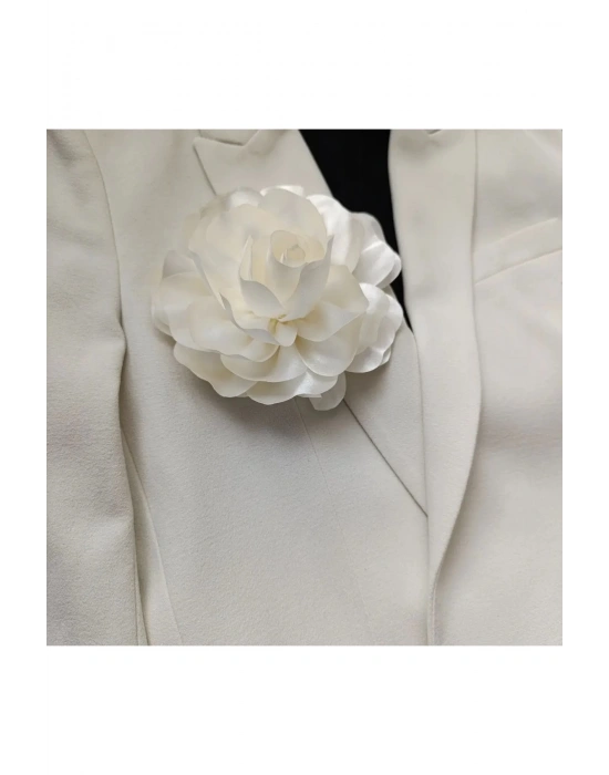 Vintage 15 cm Maxi Boy Saten Gül Broş