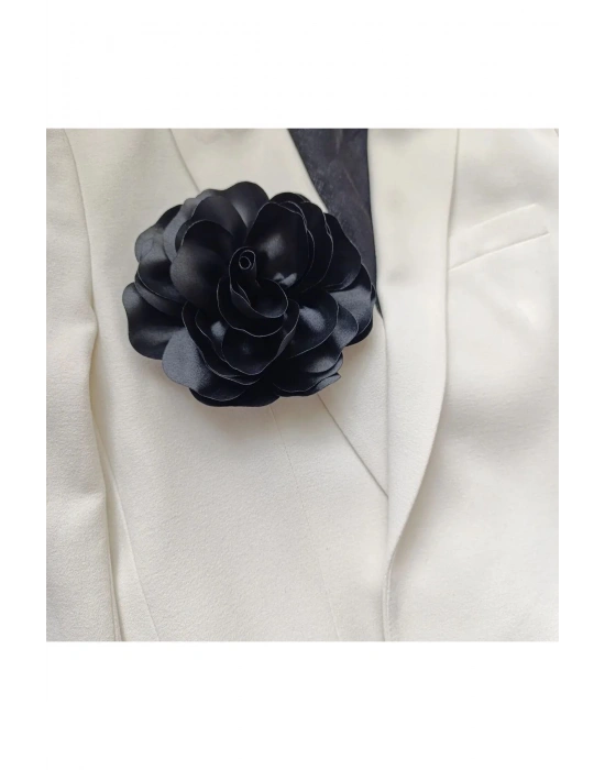 Vintage 15 cm Maxi Boy Saten Gül Broş