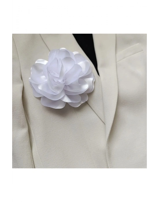 Vintage 15 cm Maxi Boy Saten Gül Broş