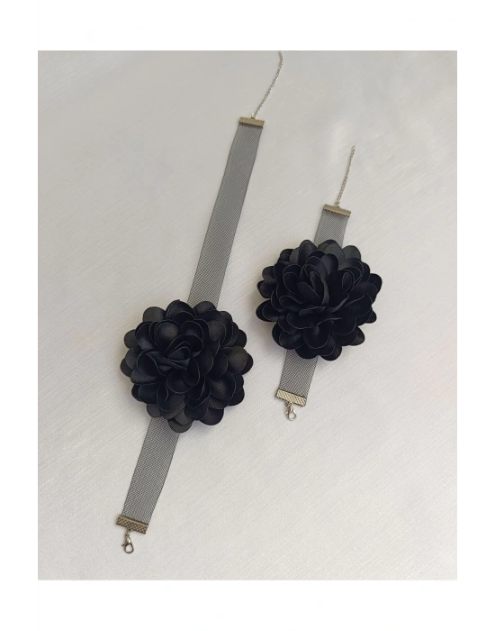 Vintage 8 Cm Siyah Renk Ve Bileklik Seti