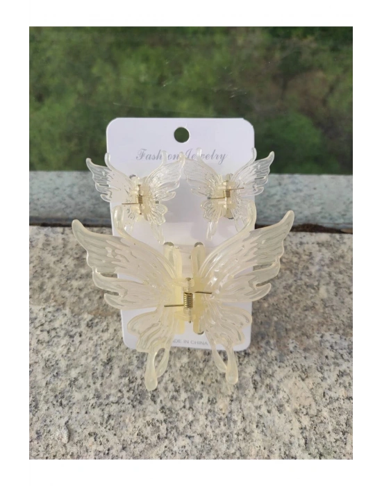 Vintage Üçlü Kelebek Mandal Toka