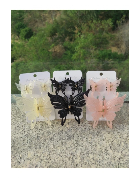 Vintage Üçlü Kelebek Mandal Toka