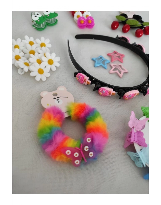 Lily Kız Çocuk 10 Çeşit Toplam 59 Parça Toka Seti Kız Çocuk Hediye Seti