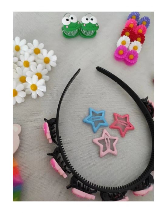 Lily Kız Çocuk 10 Çeşit Toplam 59 Parça Toka Seti Kız Çocuk Hediye Seti