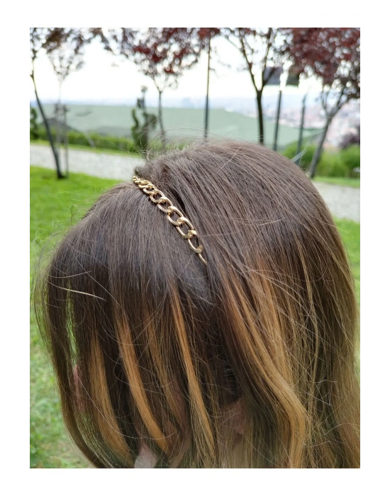 Vintage Zincir Model Saç Bandı