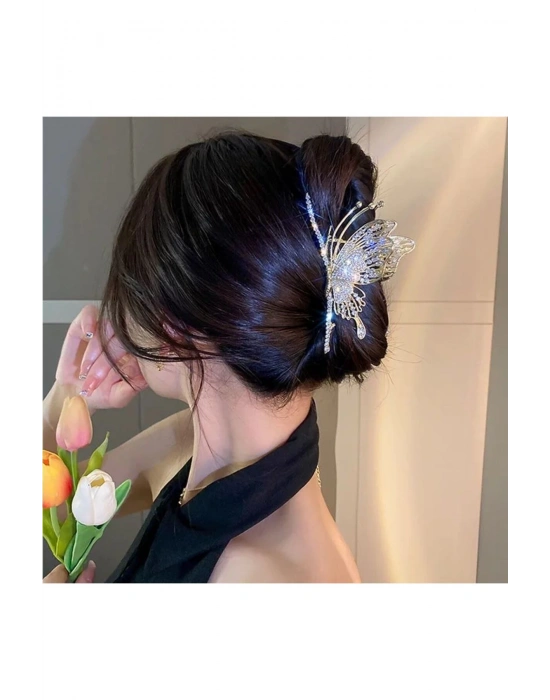 Vintage Taşlı Kelebek Metal Mandal Toka