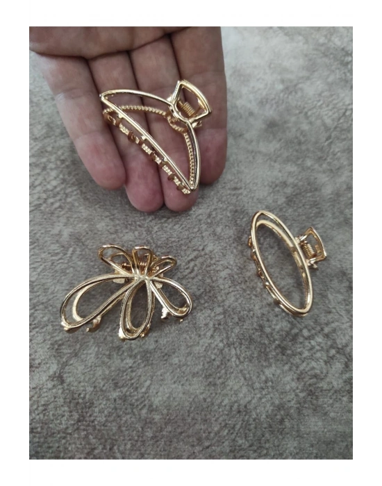 Vintage Üçlü Mini Metal Mandal Toka Seti