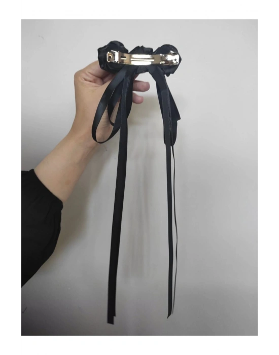 Vintage Saten Sallantılı Fransız Saç Tokası