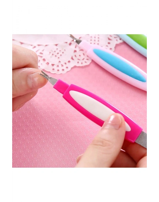 1 Adet Çift Taraflı Metal Tırnak Törpüsü ve Tırnak Eti İtici