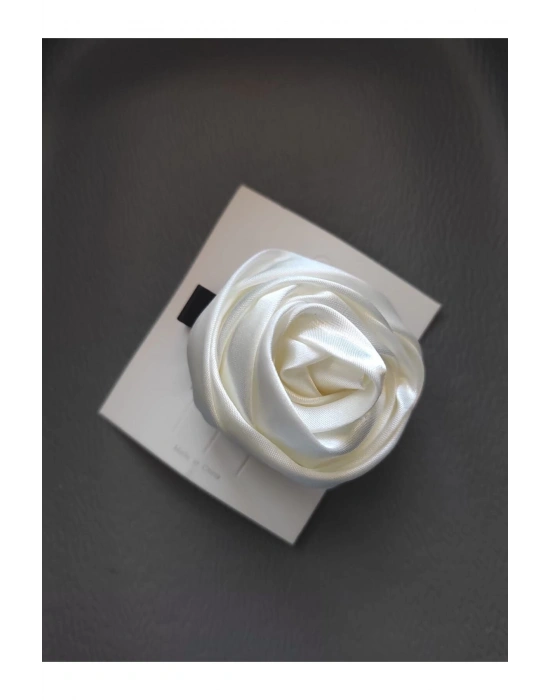 Vintage Bir Adet Saten Gül Pens Toka