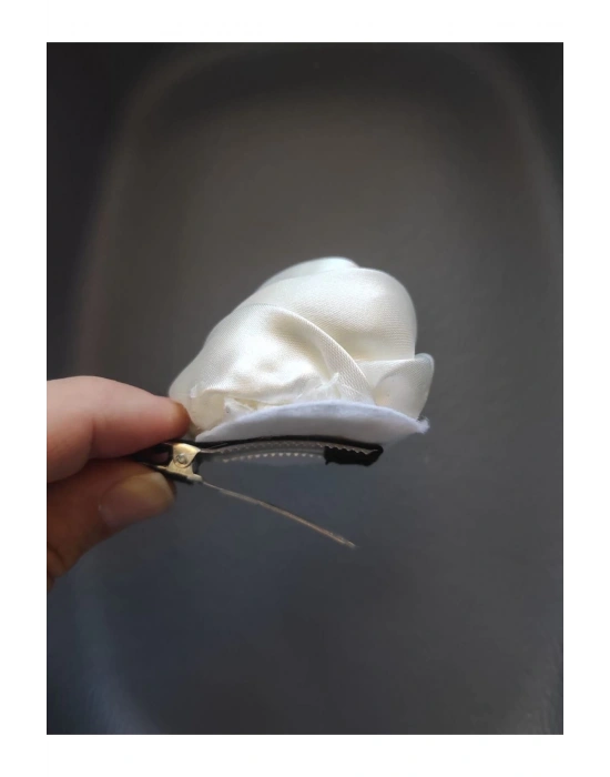 Vintage Bir Adet Saten Gül Pens Toka