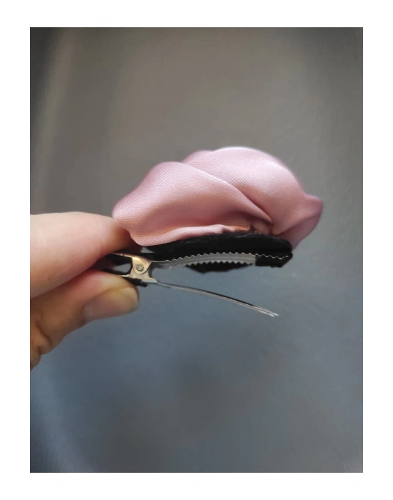 Vintage Bir Adet Saten Gül Pens Toka