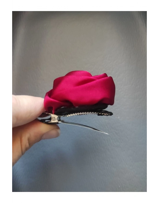 Vintage Bir Adet Saten Gül Pens Toka