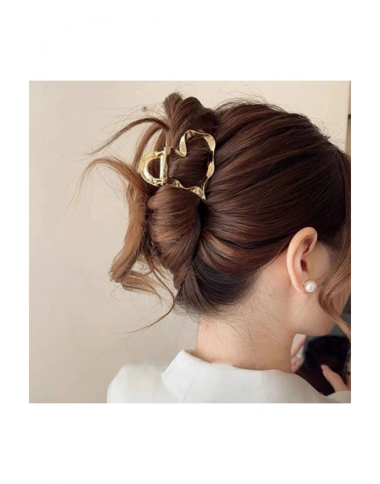 Vintage Dalgalı Kalp Model Orta Boy Metal Mandal Toka