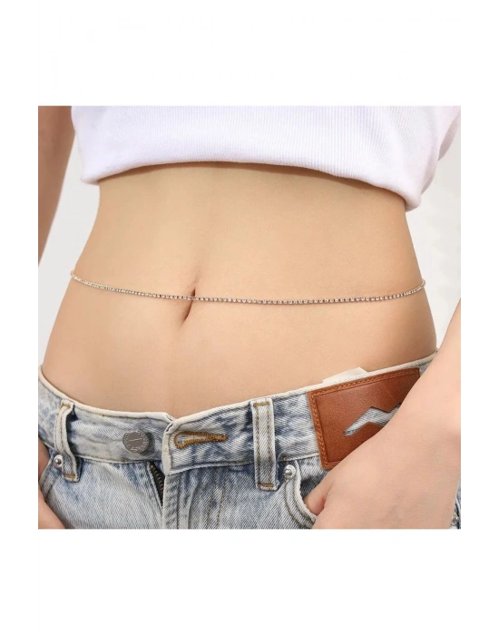 Vintage Kristal Taşlı Bel Zinciri