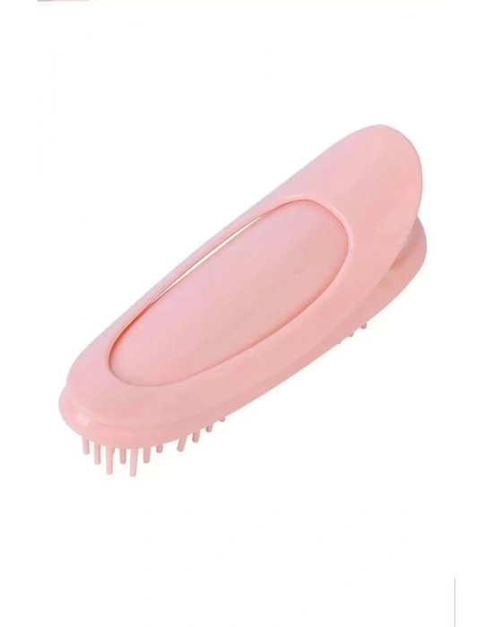 1 Adet Pembe Renk Tarak Detaylı Saç Kabartma - Saç Hacim Tokası