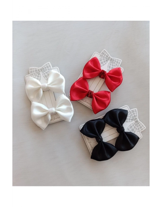 Lily 3 Çift Okul Tokası Klipsli Kurdele Toka Pens Toka 8 cm