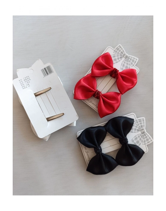 Lily 3 Çift Okul Tokası Klipsli Kurdele Toka Pens Toka 8 cm