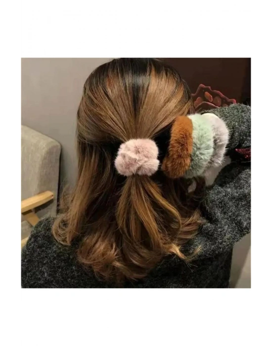 Vintage 3 Adet Tüylü Peluş Simit Toka