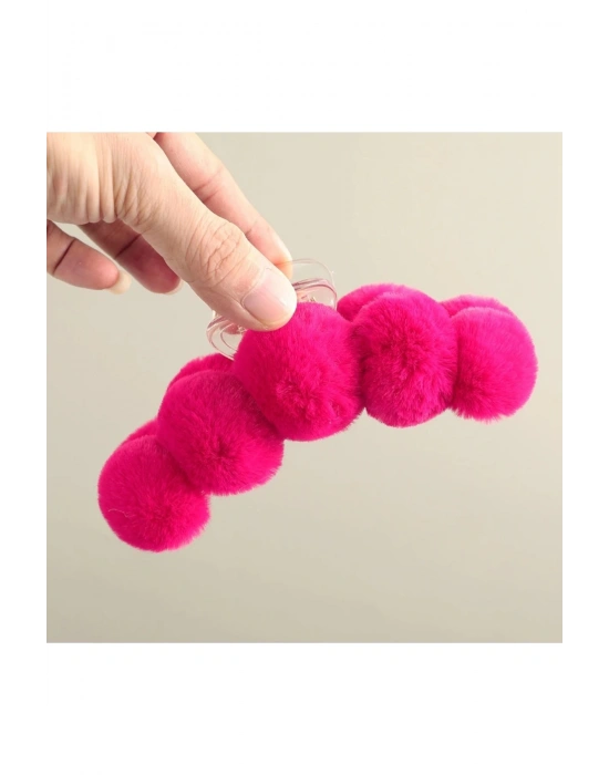 Vintage Ponponlu Peluş Mandal Toka