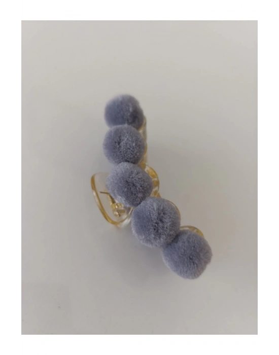 Vintage Ponponlu Peluş Mandal Toka