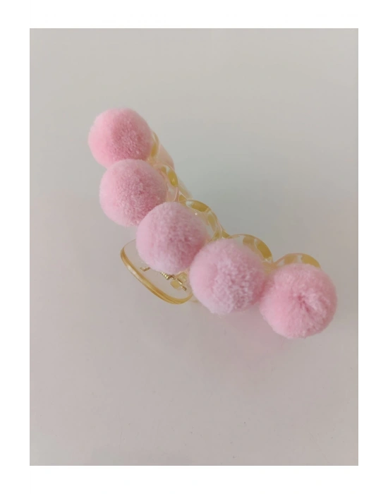 Vintage Ponponlu Peluş Mandal Toka