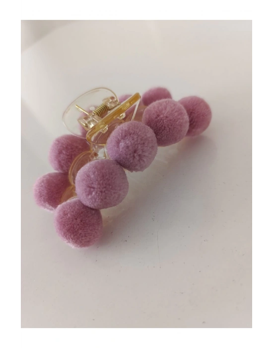 Vintage Ponponlu Peluş Mandal Toka