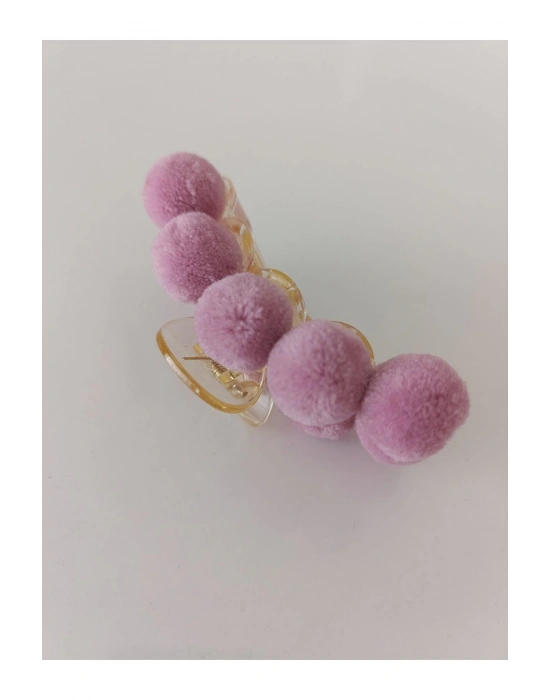 Vintage Ponponlu Peluş Mandal Toka