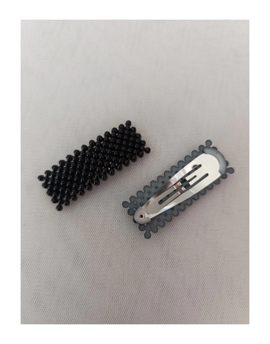 Lily İncili Dikdörtgen Çıtçıt Toka Bir Çift