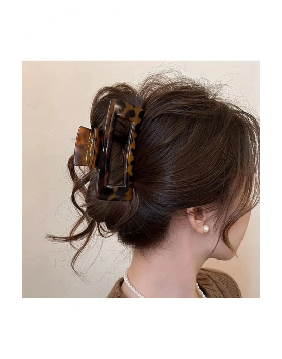 Kadın Leopar Desen Maxi Boy Mandal Toka