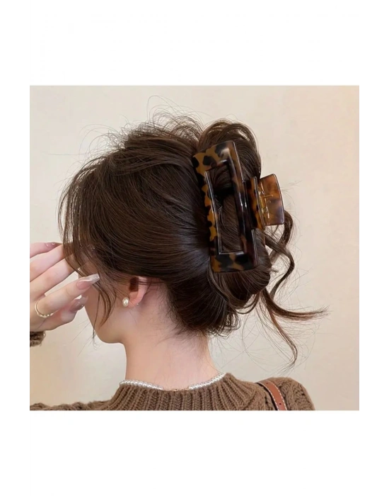 Kadın Leopar Desen Maxi Boy Mandal Toka