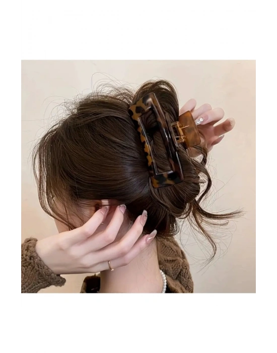 Kadın Leopar Desen Maxi Boy Mandal Toka