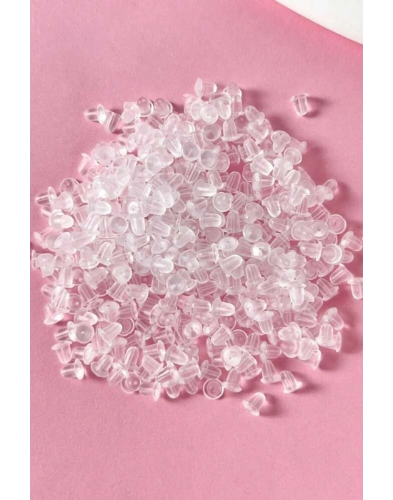 100 Adet Şeffaf Küpe Pistonu Küpe Arkalığı (50 Çift)