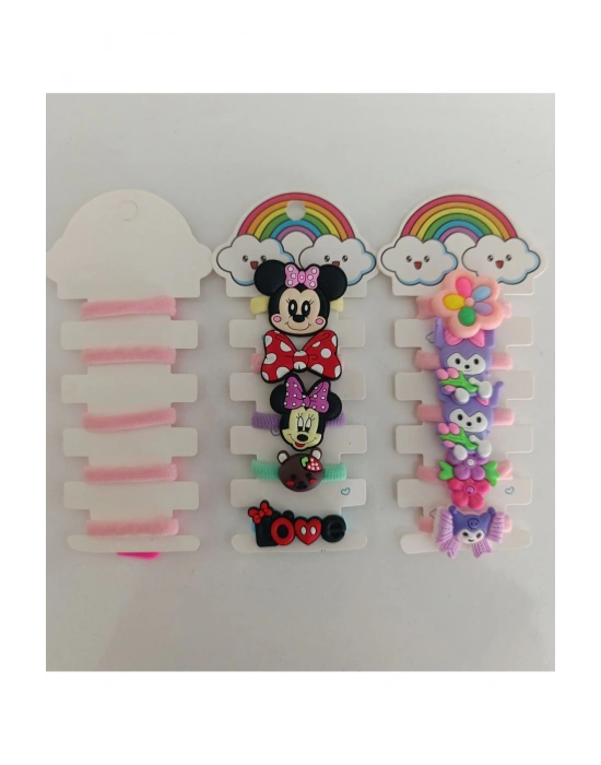 Lily Lastikli Çocuk Tokası Seti 15 Adet Figürlü Lastikli Silikon Çocuk Tokası Seti