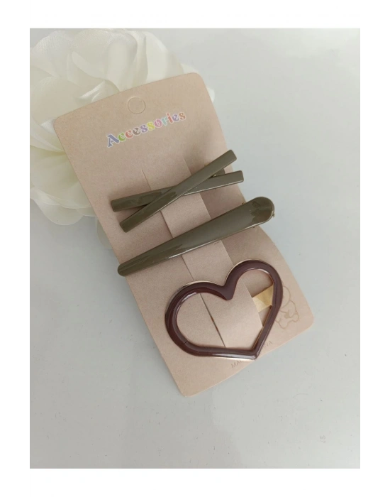 Vintage Üçlü Çıtçıt ve Yan Toka Seti