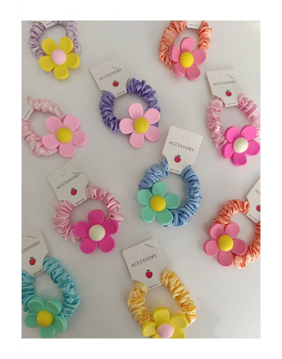 Lily 3 Adet Figürlü Saten Scrunchie Toka