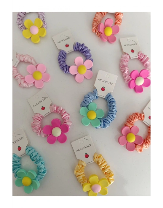Lily 3 Adet Figürlü Saten Scrunchie Toka