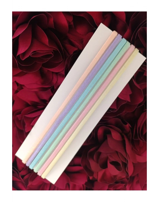 6 Farklı Renkte İnce Sporcu Bandı Bandana Lastik Toka