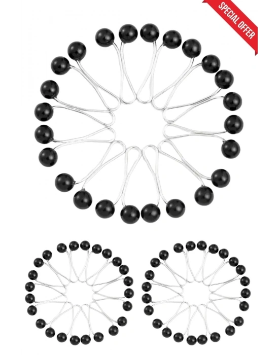 36 Adet Eşarp Şal Klipsi - Siyah