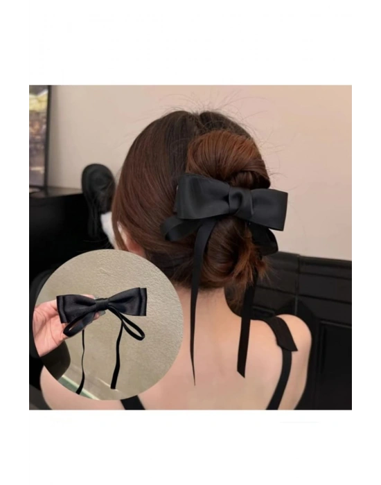 Kadın Siyah Fiyonk Otomatik Toka