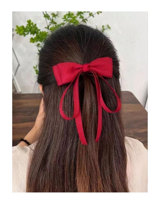 Kadın Fiyonk Kırmızı Kurdele Otomatik Toka