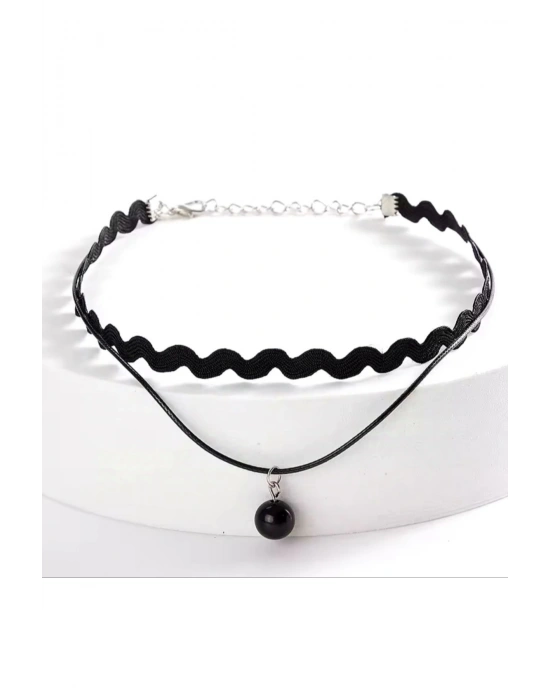 Vintage Sallantılı Deri İp Kolye