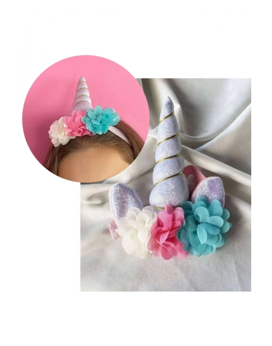 Unicorn Figürlü Kız Çocuk Bebek Saç Bandı Bandana