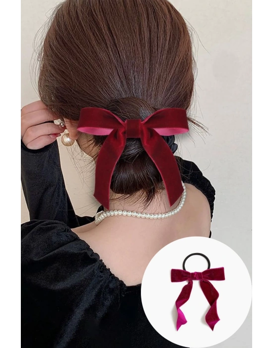 Kadın Kadife Lastikli Fiyonk model Toka