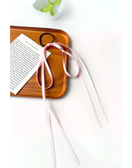 Kadın Vintage Pembe Lastikli Fiyonk Toka