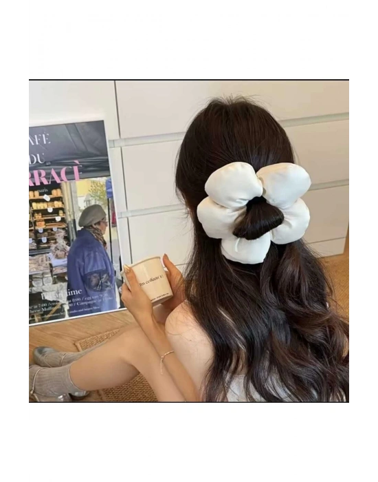 Büyük Boy Pofuduk Papatya Model Saten Kumaş Simit Toka