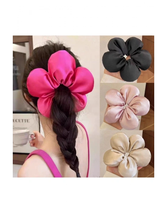 Büyük Boy Pofuduk Papatya Model Saten Kumaş Simit Toka