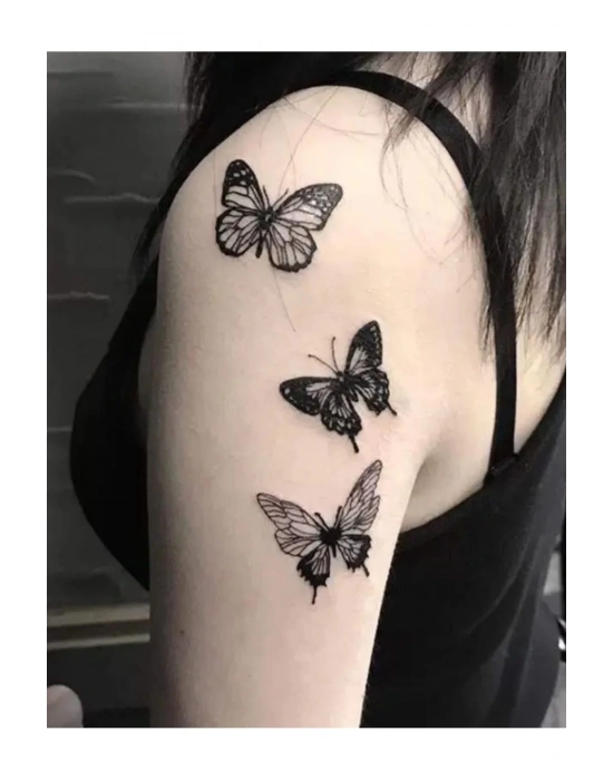 Vintage Kelebek Desen Vücut Aksesuarı Tatoo