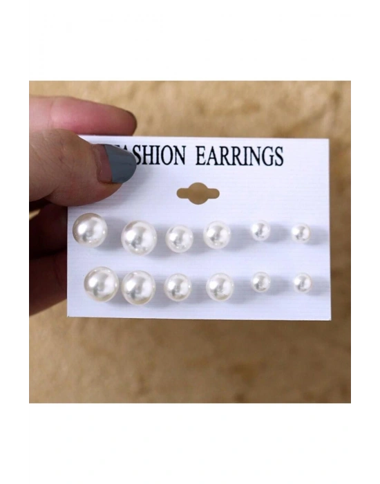 Top İnci Küpe 12 Adet